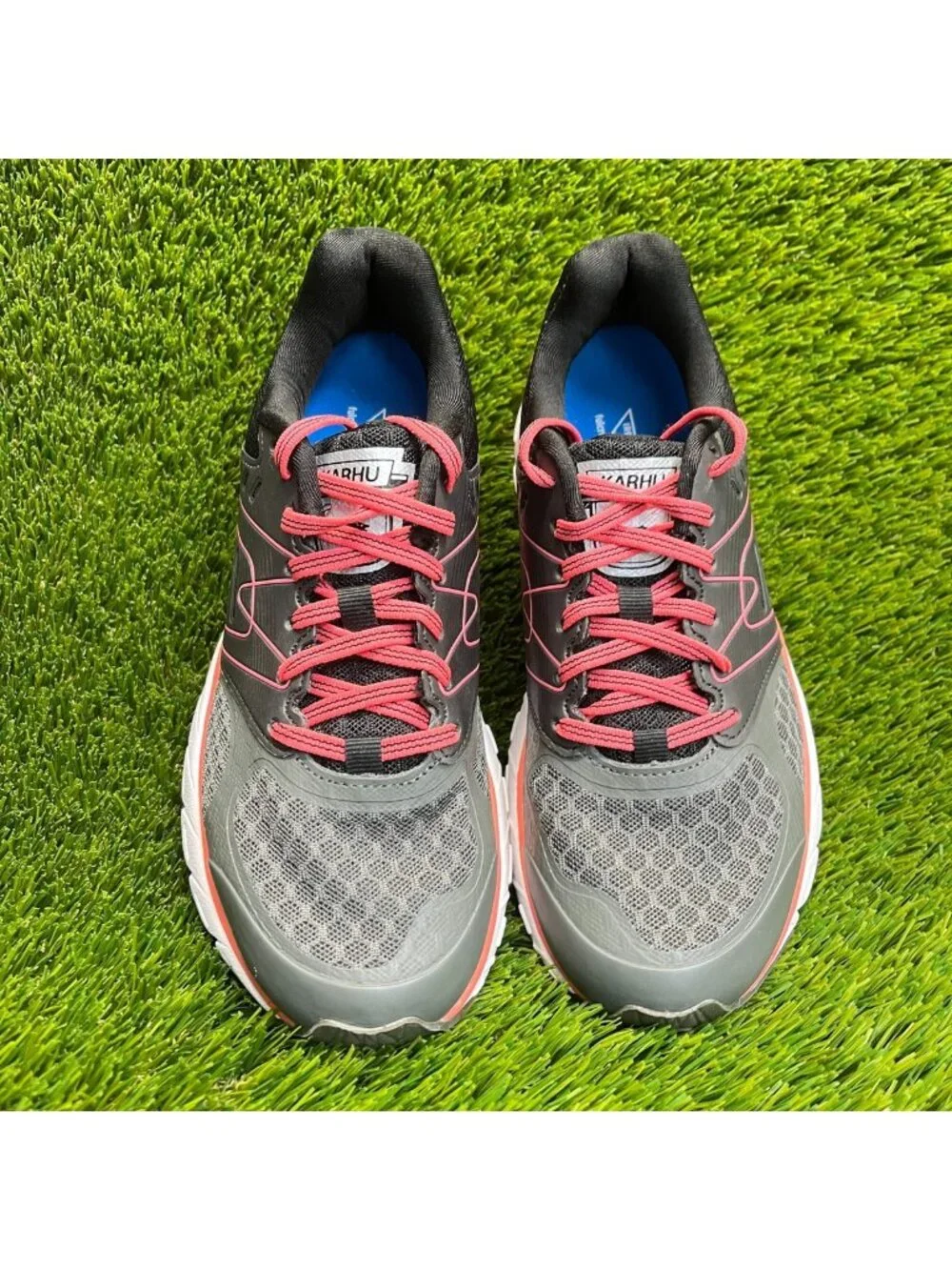 Karhu Fast 7 MRE Womens Size 7.5 Jet Black Coral Athletic Running Shoes Sneakers